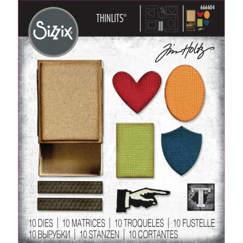 Sizzix Thinlits Dies By Tim Holtz 10/Pkg – Vault Matchbox Sizzix Thinlits Dies By Tim Holtz 10/Pkg – Vault Matchbox