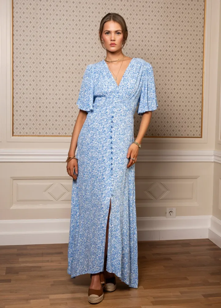 Sonja Midi Dress - Blue Flora - Bilde 2