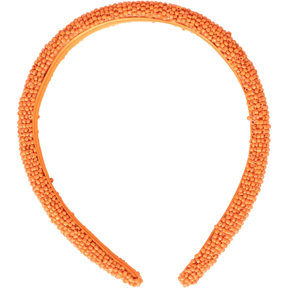 Solid Slim Beaded Hairbrace - Persimmon Orange - Bilde 2