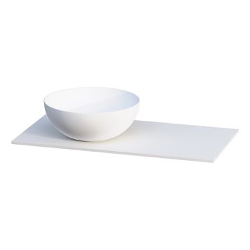 BENKEPLATE CAMARGUE AURA SOLID SURFACE 12MM MED SERVANT VENSTRE Ø400 PORSELEN