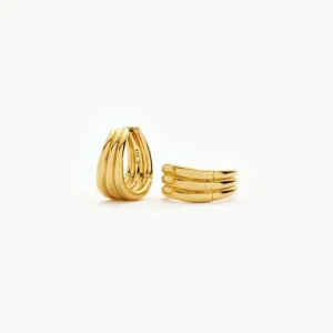 MISSOMA – Savi Triple Ridge Hoop Earrings MISSOMA – Savi Triple Ridge Hoop Earrings