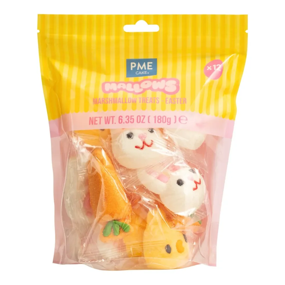 Marshmallows formet som Kaniner, gulrøtter og kyllinger, pk/12