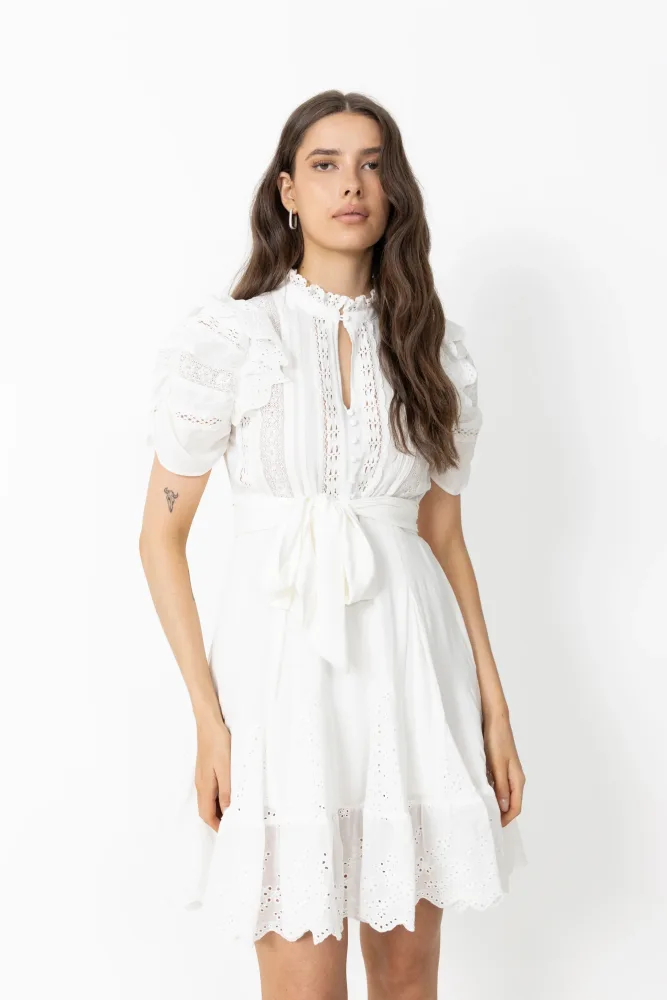 Lita Ss Dress - White - Bilde 3