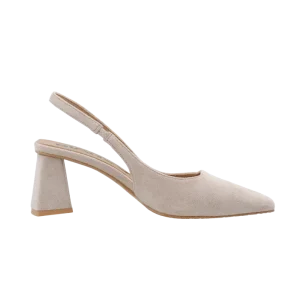 Biamaralyn Slingback Faux Suede – Nougat
