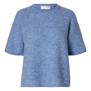 Maline-Liliana 2/4 Knit O-Neck Noos – Cornflower Blue Melange