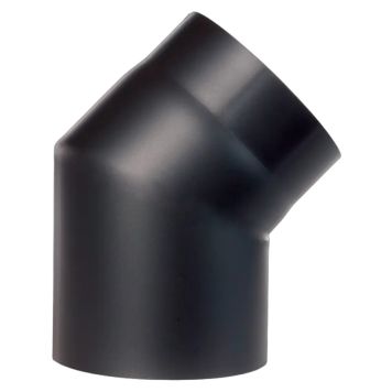 RØKRØR TOLMER KNE Ø125X45° KORT SORT LAKK VARMEBESTANDIG RØKRØR TOLMER KNE Ø125X45° KORT SORT LAKK VARMEBESTANDIG