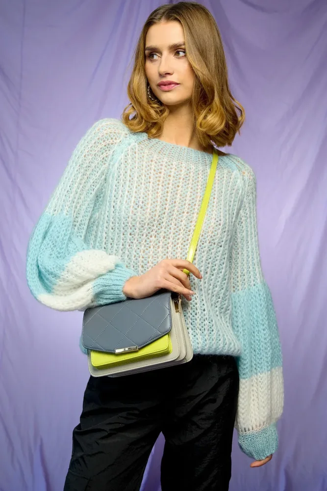 Liana Knit Sweater - Lightblue/White - Bilde 2