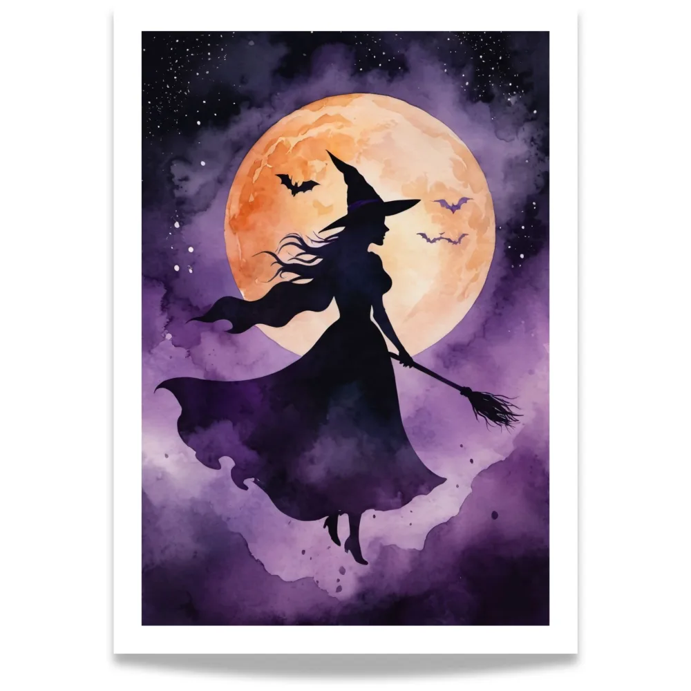 MOONLIGHT FLIGHT – HALLOWEEN ART POSTER