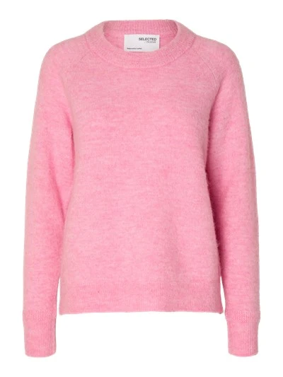 Lulu Ls Knit O-Neck - Moonlite Mauve Melange