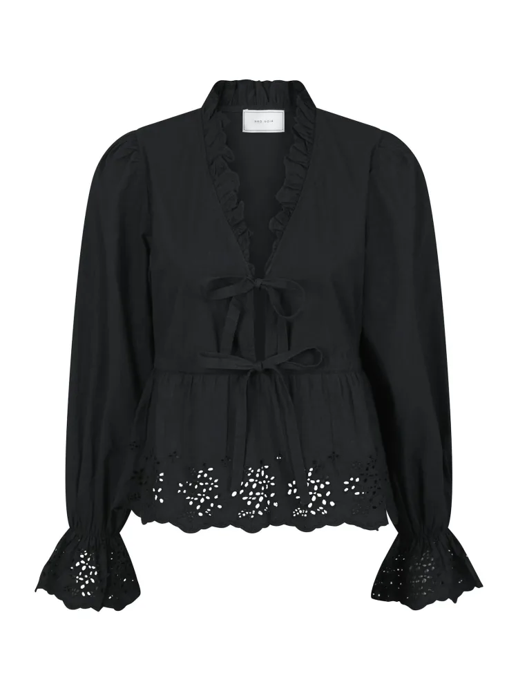 Matsi Embroidery Blouse - Black
