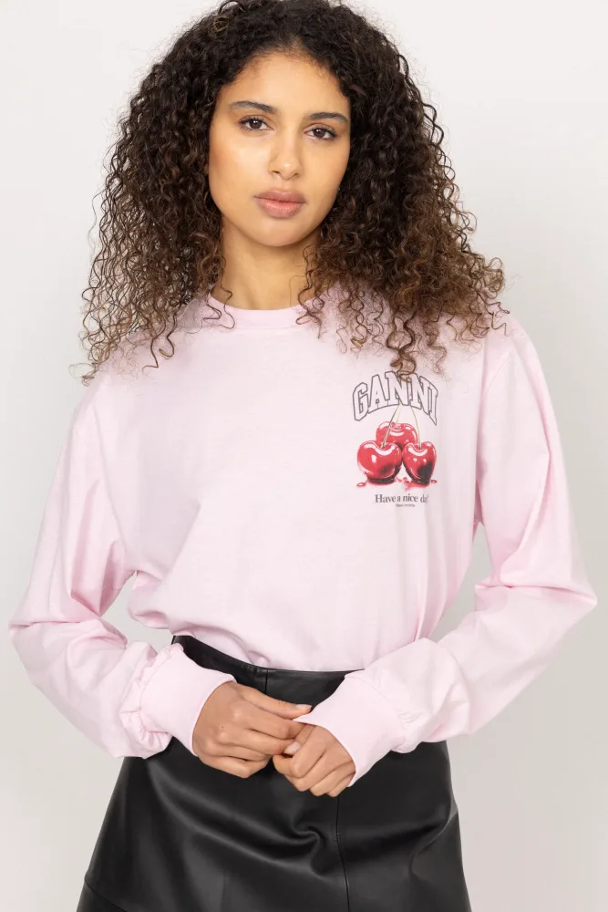 Basic Cotton Jersey Long Sleeve - Chalk Pink - Bilde 2