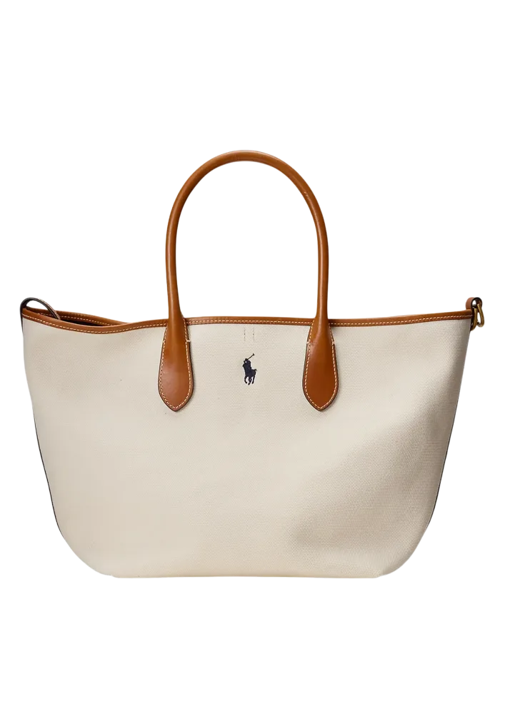 Bellport Canvas Medium Tote - Natural/Navy