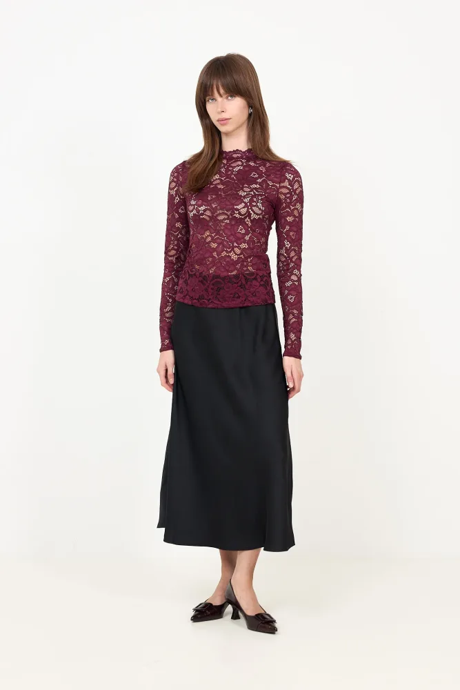 Yaslacey Ls Lace Top S - Port Royale - Bilde 2