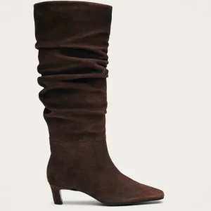 Kalila Suede Leather Boots – Brown