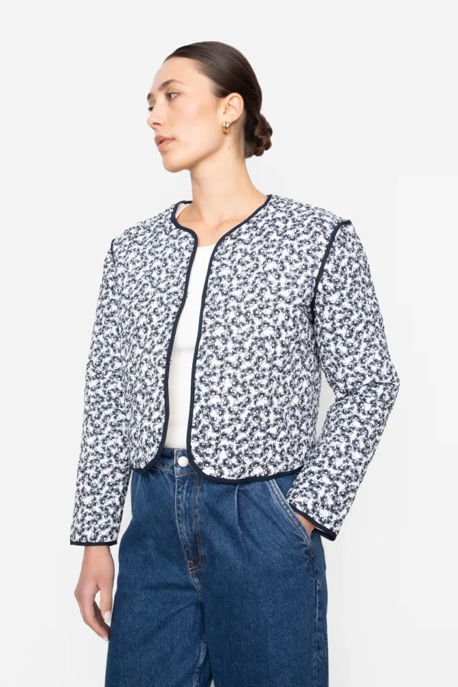 Elvera Jacket - Navy Rosehip Print - Bilde 3