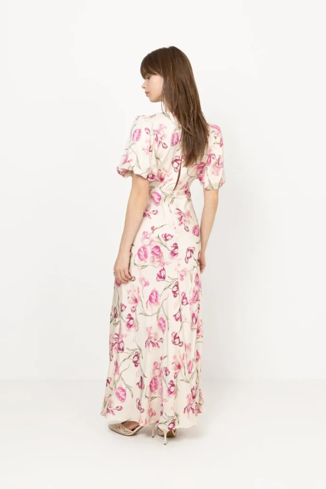 Freja Pouf Sleeve Maxi Dress - Tulip Pink - Bilde 3