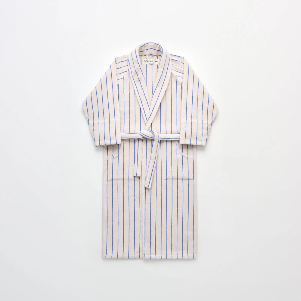 BONGUSTA – Naram Bathrobe – Moonbeam & Ultramarine BONGUSTA – Naram Bathrobe – Moonbeam & Ultramarine