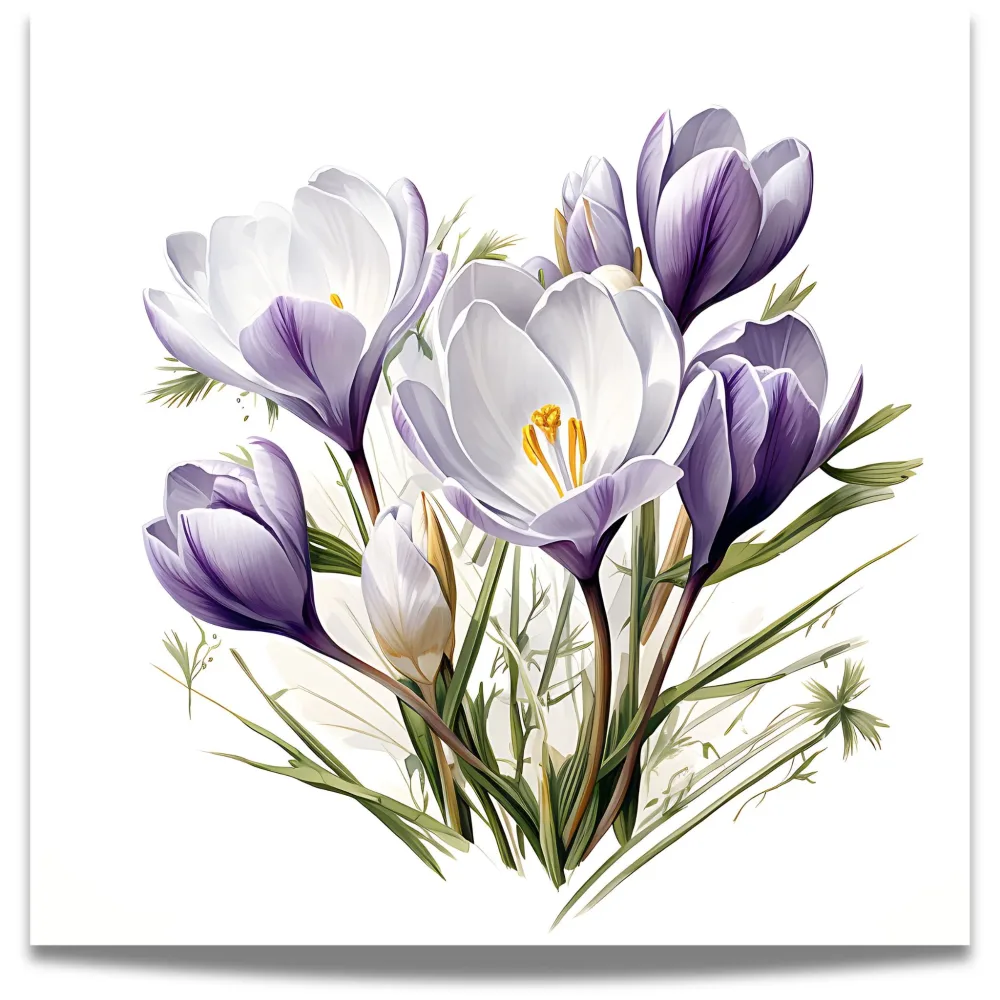 KROKUS I HVITT OG LILLA – PLAKAT KROKUS I HVITT OG LILLA – PLAKAT