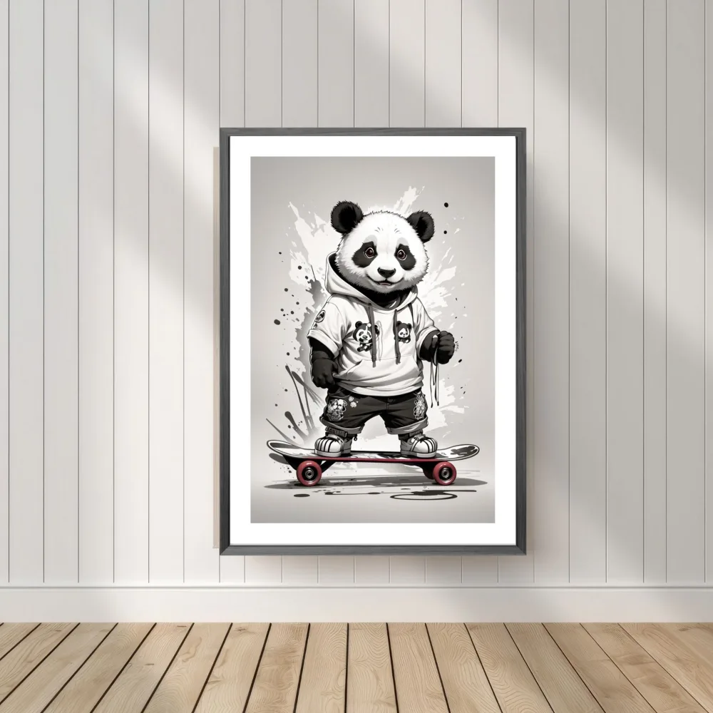 SKATING PANDA No6 - PLAKAT OG LERRET - Bilde 2