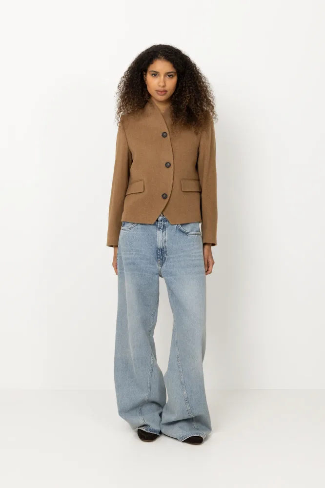 Short Curved Jacket - Camel - Bilde 2