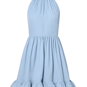 Fern Halterneck Ruffled Mini Dress – Sky