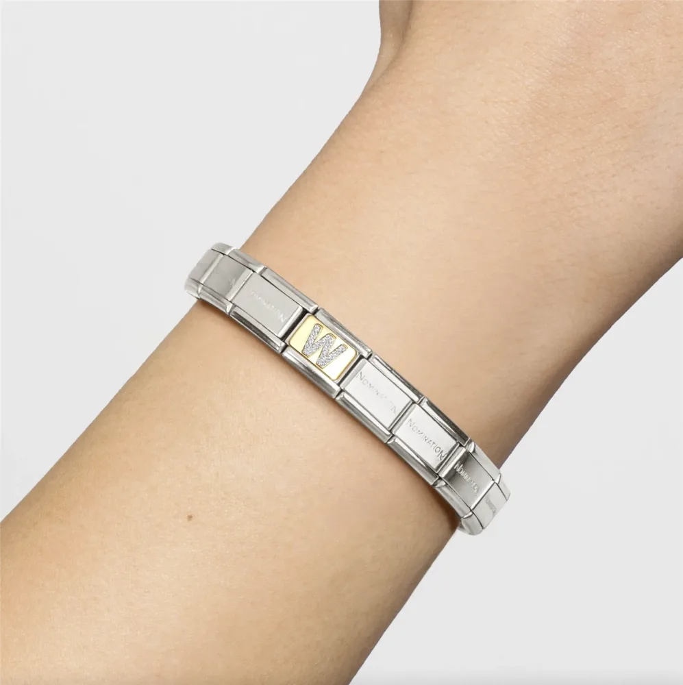 Nomination - Link GLITTER LETTER 18k Gold W - Bilde 2