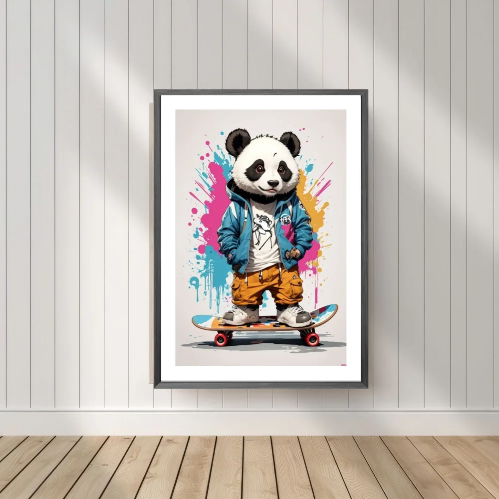 SKATING PANDA No9 - PLAKAT OG LERRET - Bilde 2