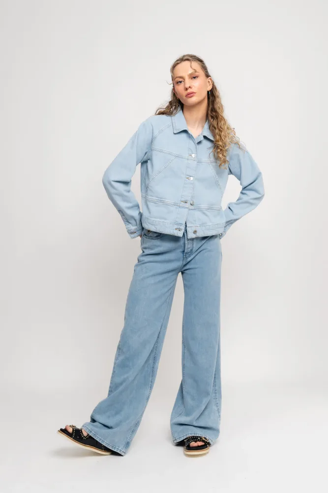 Hazel Ls Denim Jacket - Light Blue Denim - Bilde 3