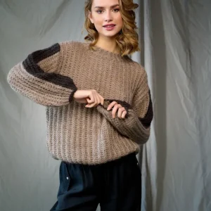Noel Knit Sweater – Camel/Dark Brown Noel Knit Sweater – Camel/Dark Brown