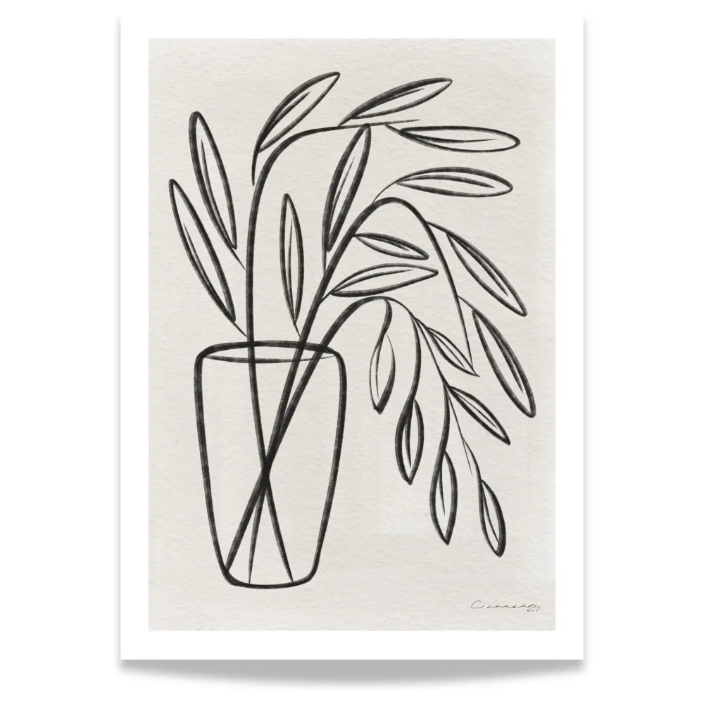 Botanisk Line Art – Minimalistisk Plakat