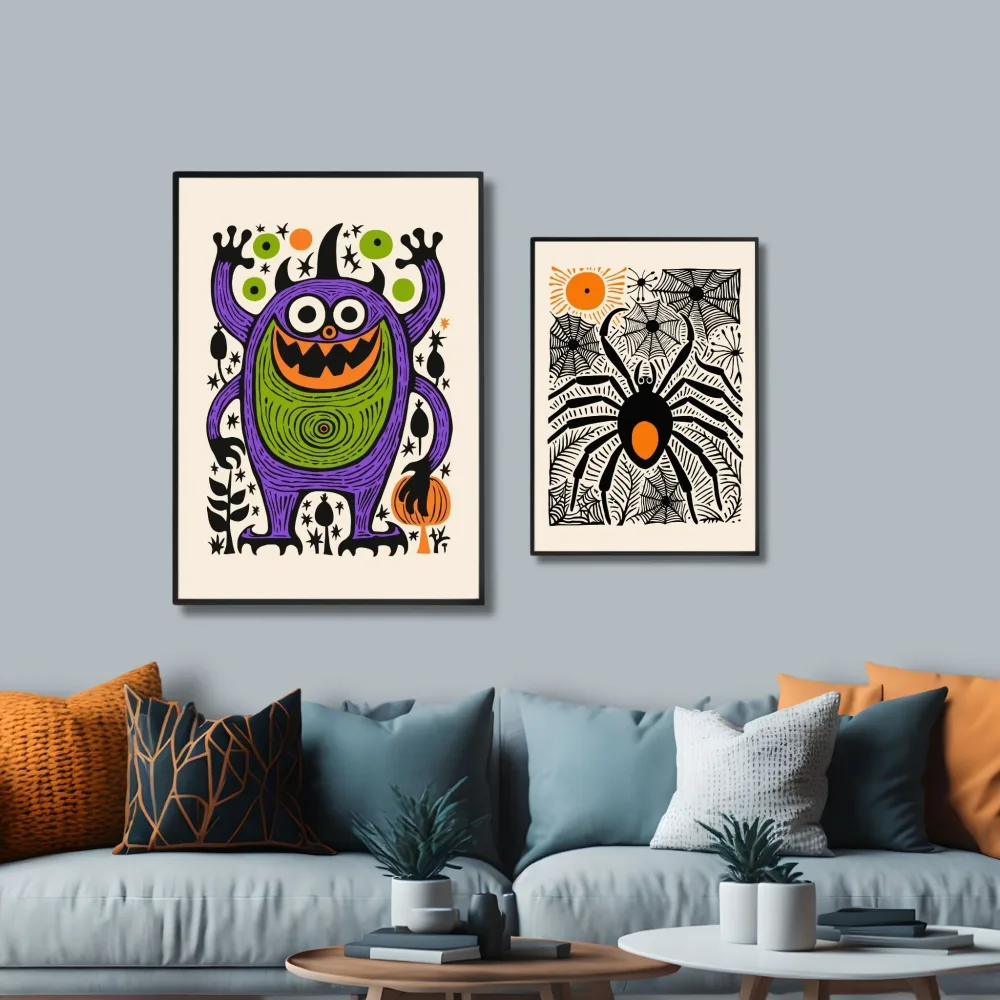 MORSOM VEGGDEKOR - HALLOWEEN MONSTER PLAKAT - Bilde 3