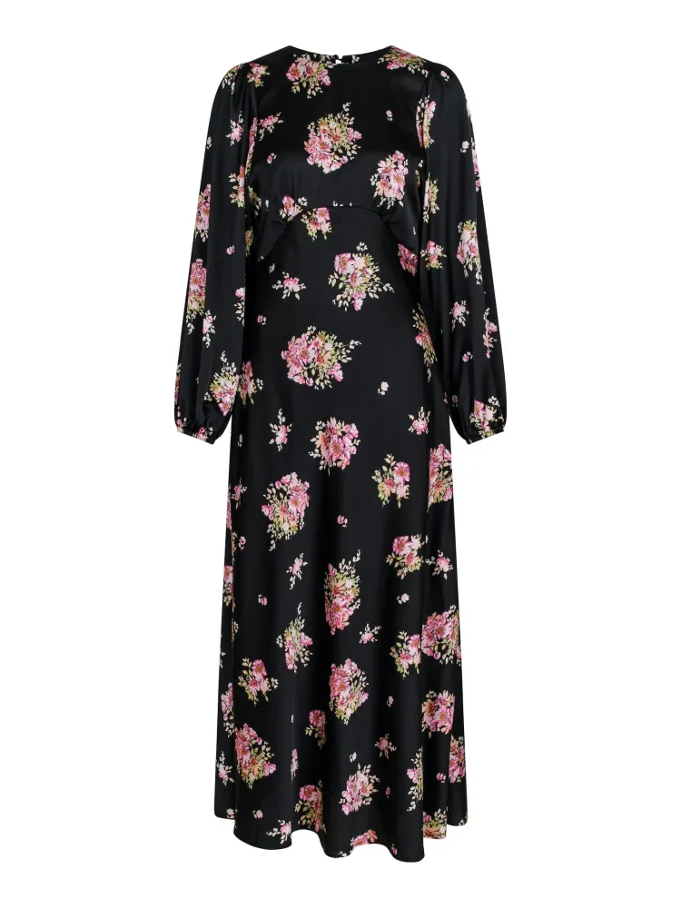 Ilba Flower Bunch Dress - Black