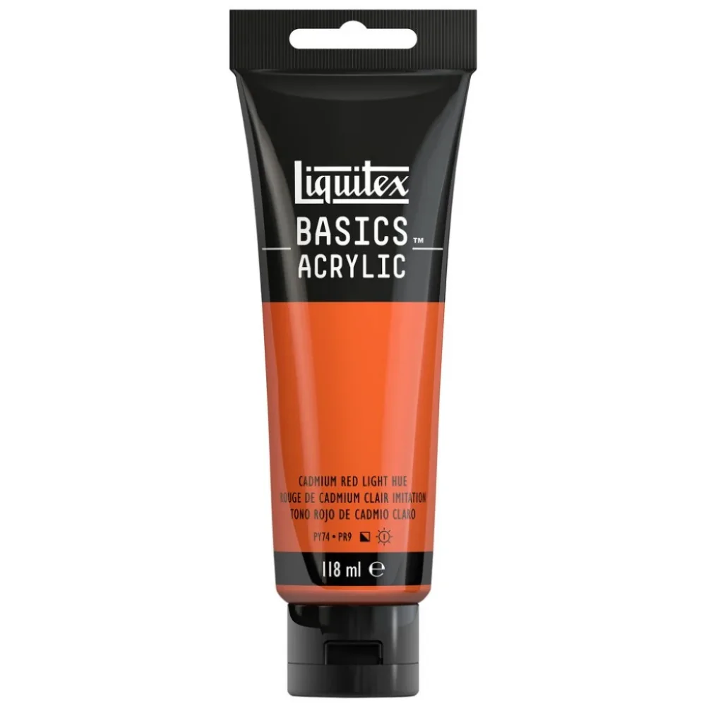 Liquitex Basics Acrylic 118ml – 510 Cadmium Red Light Hue S1 Liquitex Basics Acrylic 118ml – 510 Cadmium Red Light Hue S1