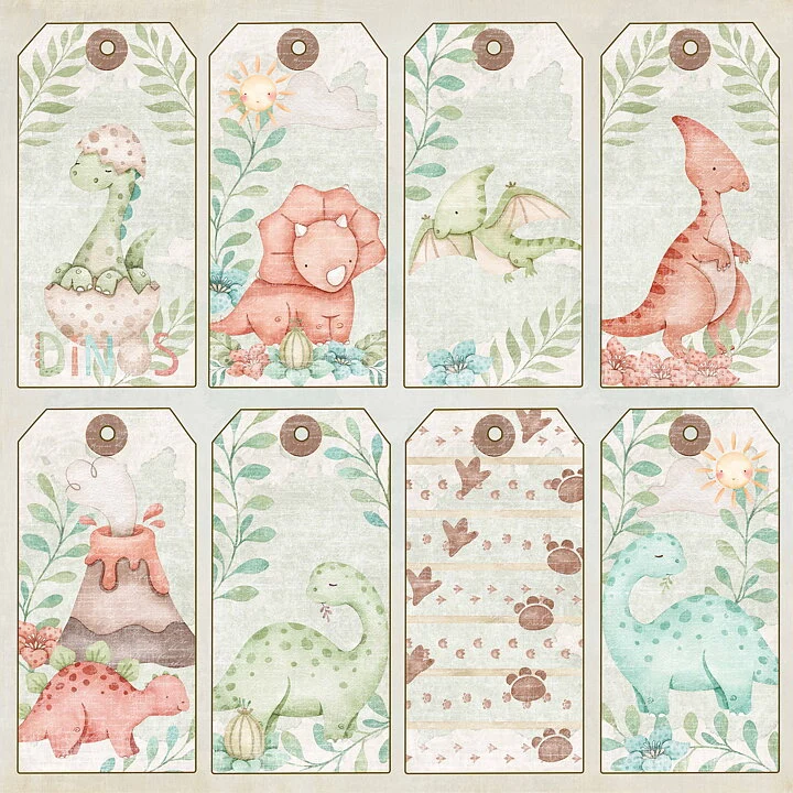 Reprint – Dinos – 12×12 – Dinos Tags