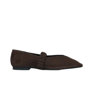 Lautan Leather Ballet Flats – Suede Brown