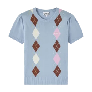 Light Cotton Argyle T-Shirt – Soft Chambray