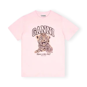 Basic Jersey Leopard Relaxed T-Shirt – Chalk Pink