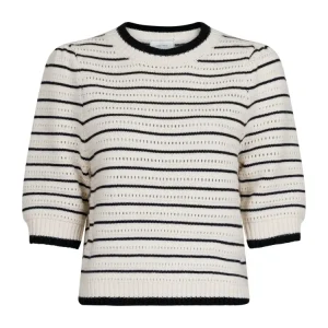 Sidra Stitch Knit Blouse – Ivory