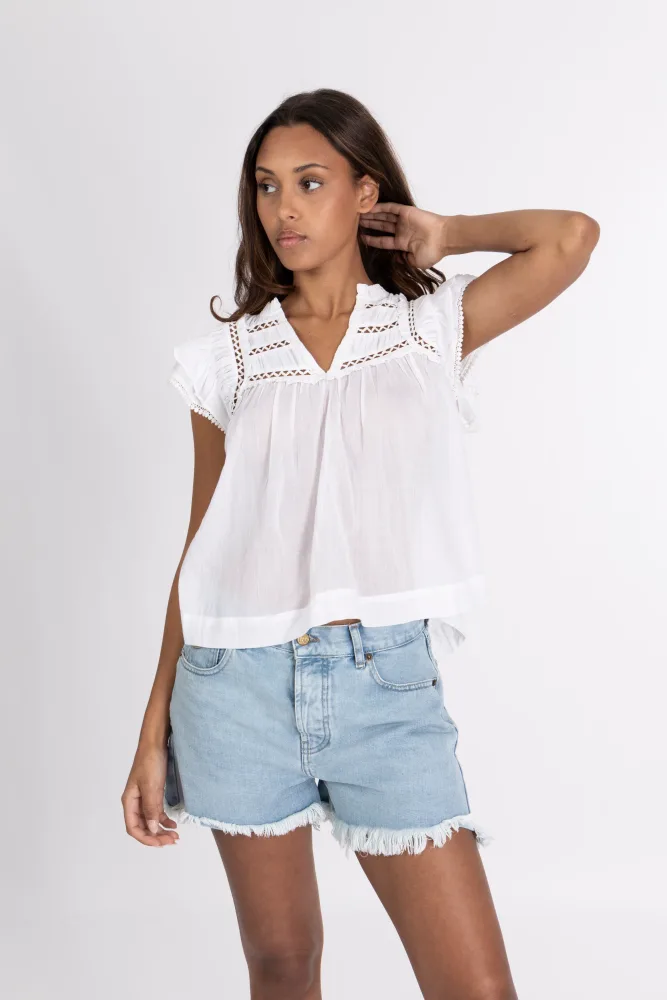 Vår Voile Top - White