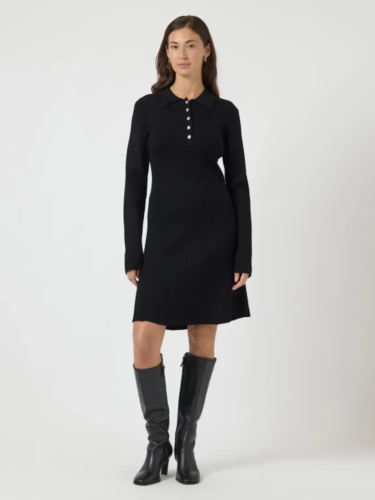 Yasnama Ls Knit Dress - Black - Bilde 2