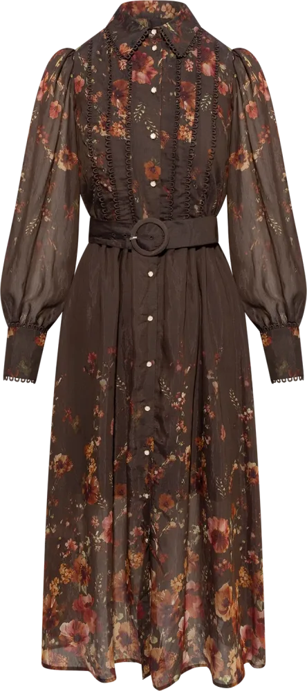 Yasromantica Ls Long Dress - Show - Chicory Coffee Romantica Aop - Bilde 3