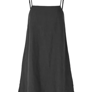 Linnie Short Linen Strap Dress B – Black Linnie Short Linen Strap Dress B – Black