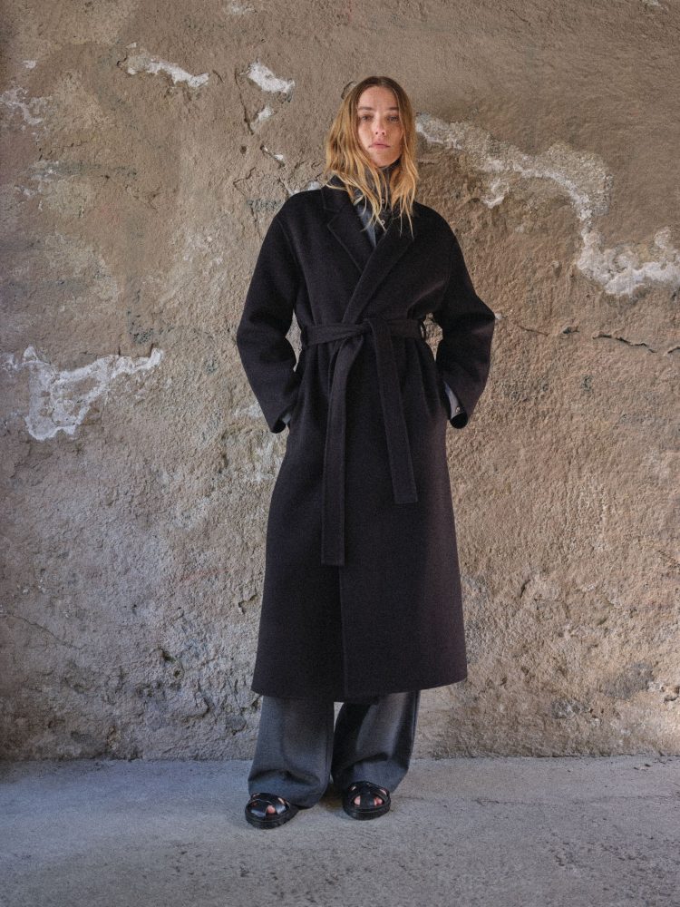Double Wrap Coat - Jet Black - Bilde 2