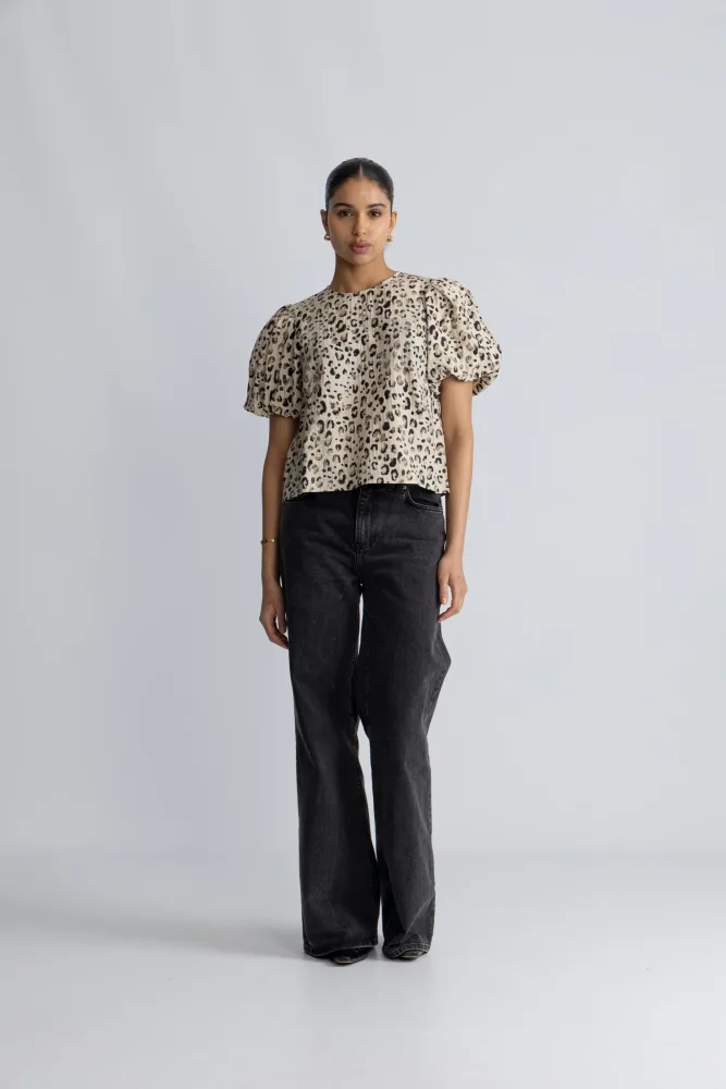 Alyona Vlora 2/4 Top Aop - Oatmeal Leo - Bilde 2