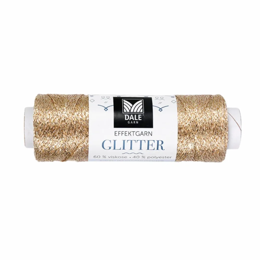 Glitter Effektgarn – 101 Gull