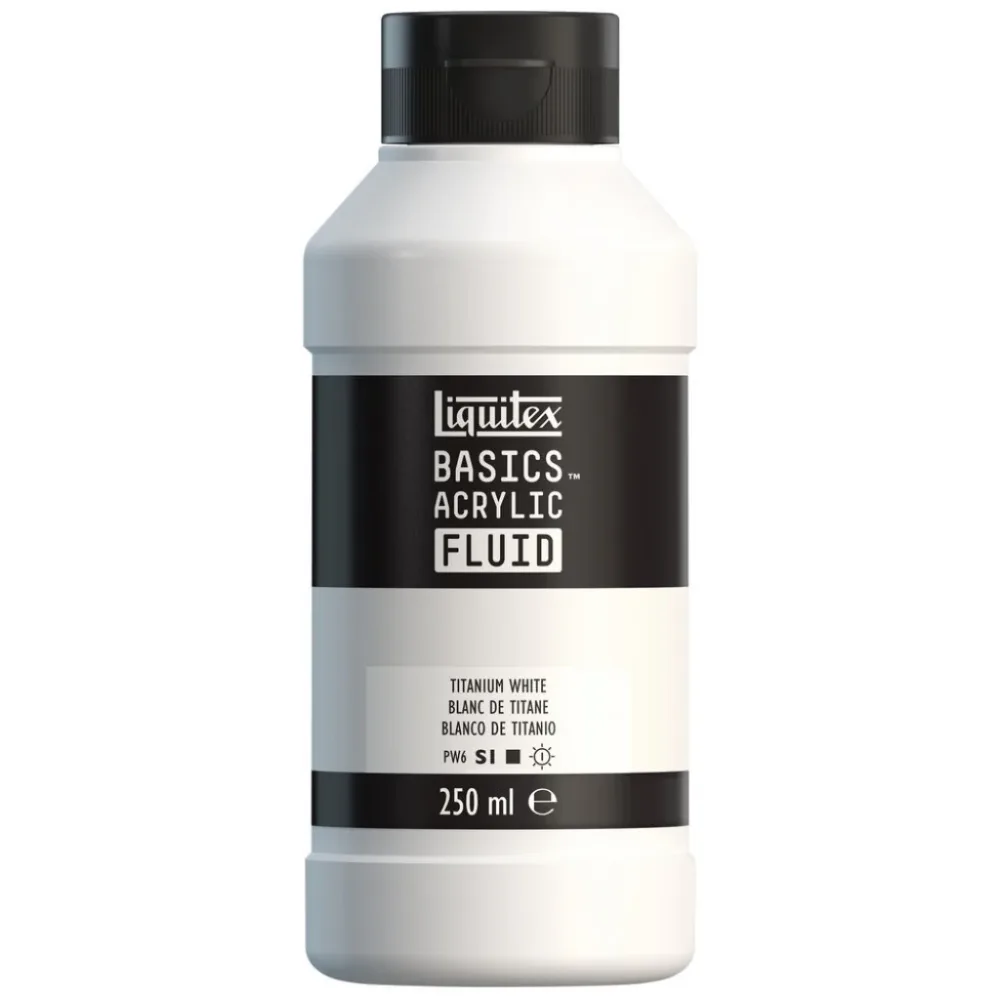 Liquitex Basics Fluid Acrylic 250ml - 432 Titanium White S1