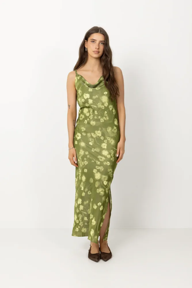 Giona Slim Ankle Strap Dress B - Lint Aop Flower - Bilde 2