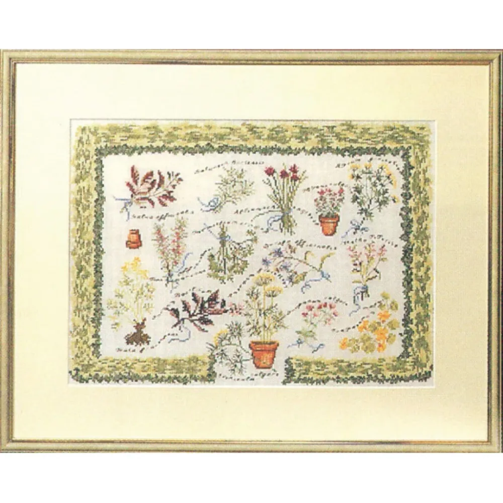 Korsstingsbroderi – Krydderurter 52x42cm Korsstingsbroderi – Krydderurter 52x42cm