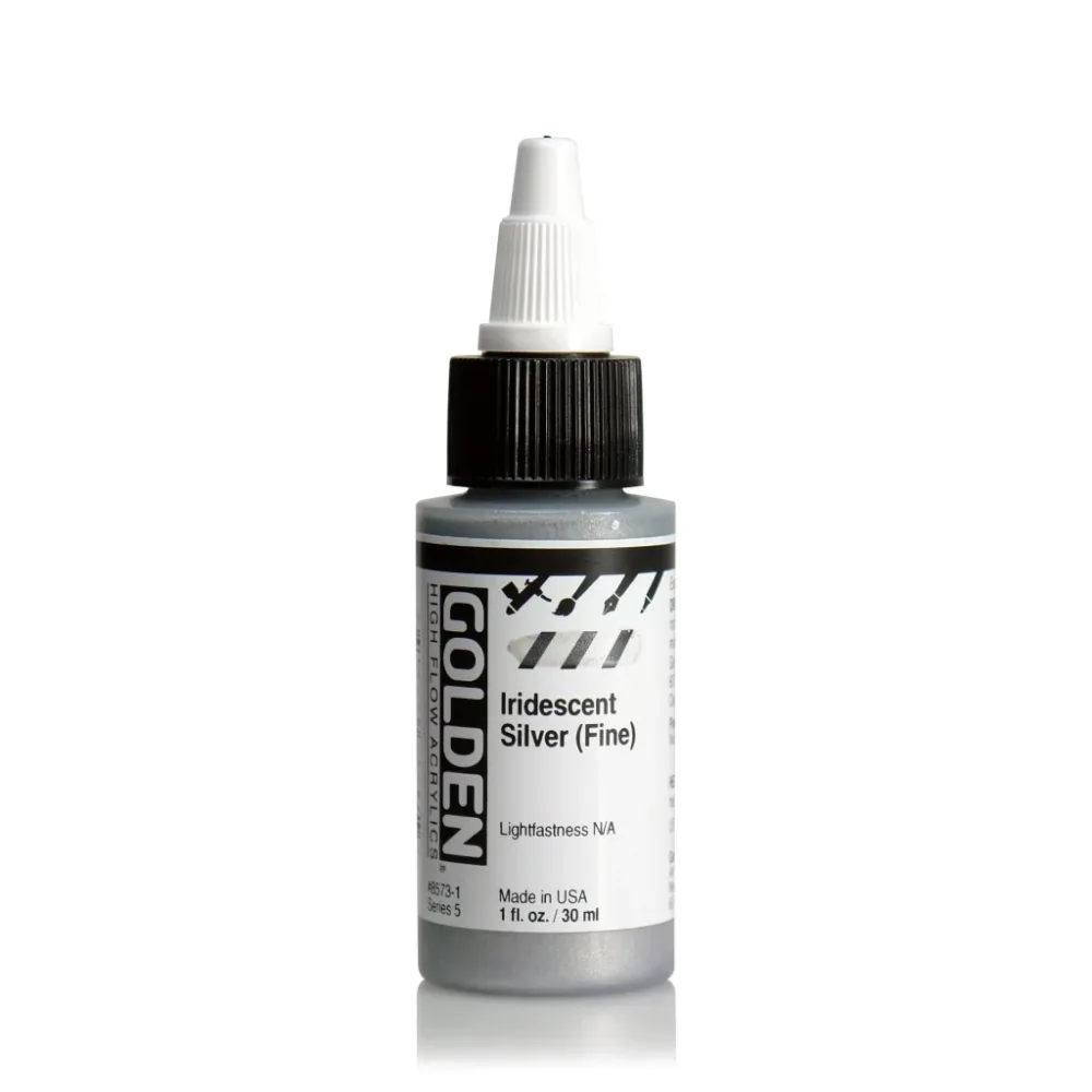 Golden High Flow Acrylics 30ml - Iridescent Silver Fine