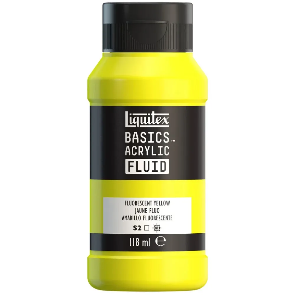 Liquitex Basics Fluid Acrylic 118ml - 981 Fluorescent Yellow S2